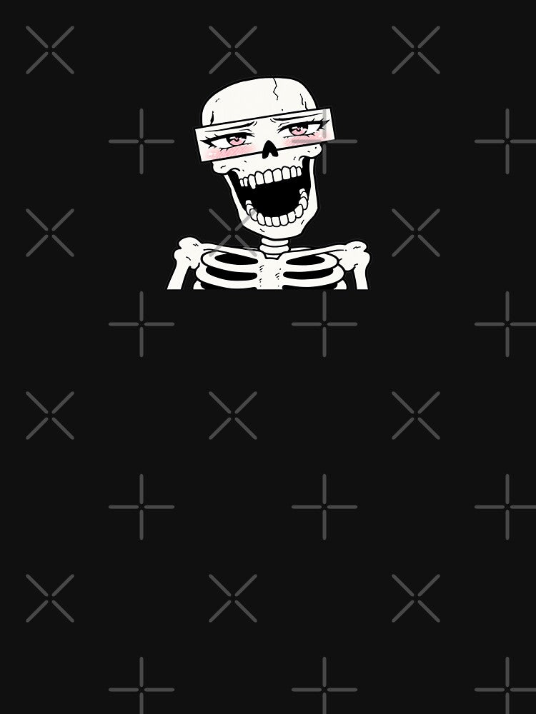 Flirty Anime Skeleton Pink Eyes Halloween by MonkiFlipp