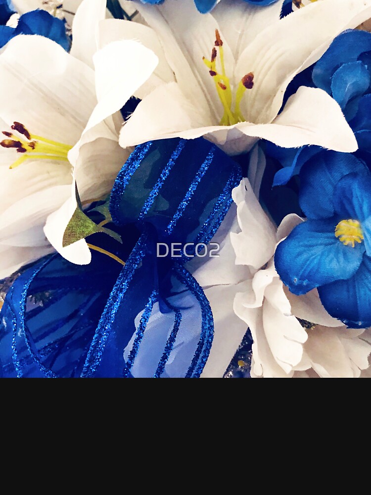Hanukkah Elegant Floral Bouquet in Blue and White by DEC02