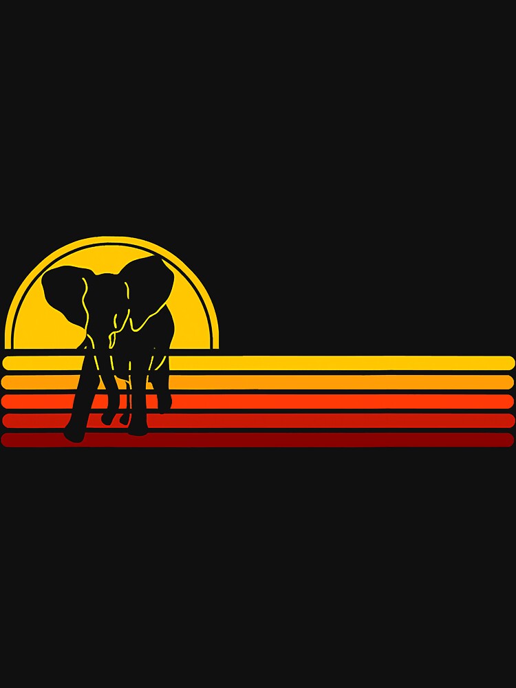 Vintage Elephant Retro Sunset 70s by NeverLoseSF