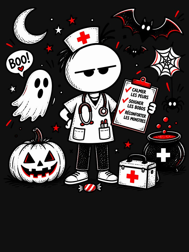 Halloween Nurse T-shirt – Calming Fears and Healing Bumps by J-Impression