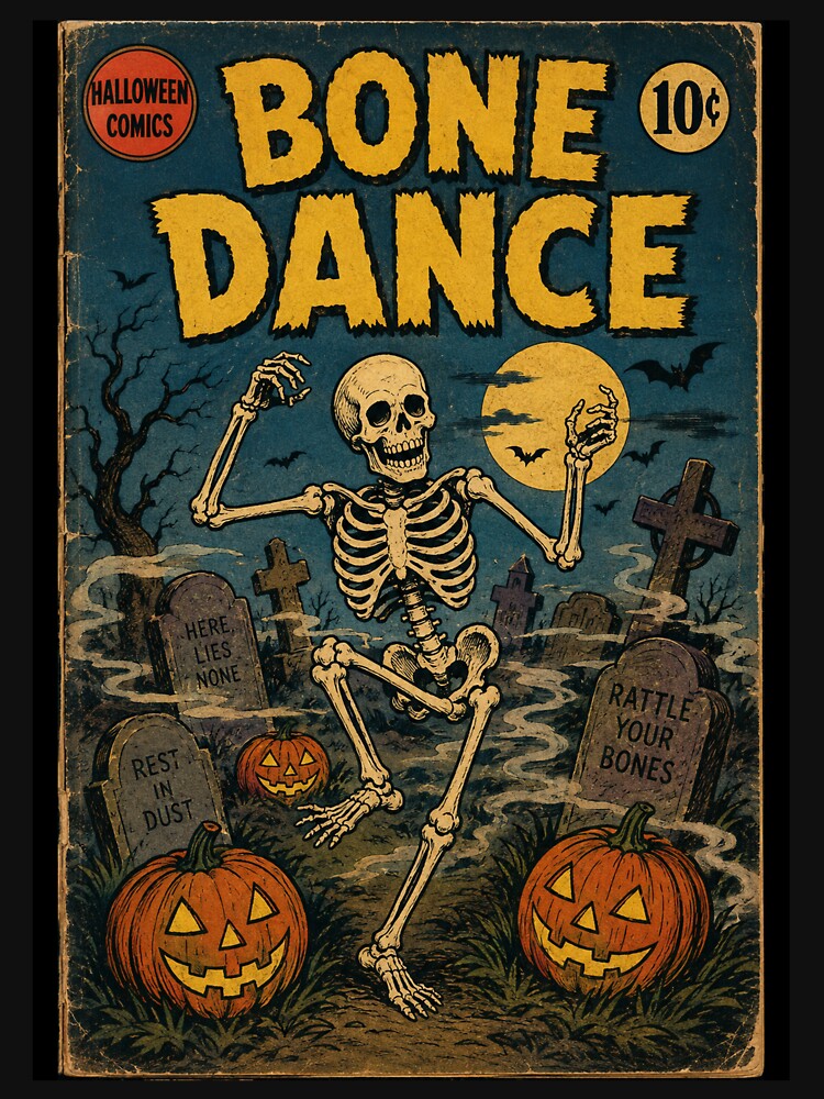 Vintage Halloween Cover Art: Skeleton Graveyard Dance by bapupa