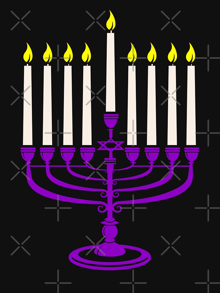 purple menorah hanukkah by Gossip Rag