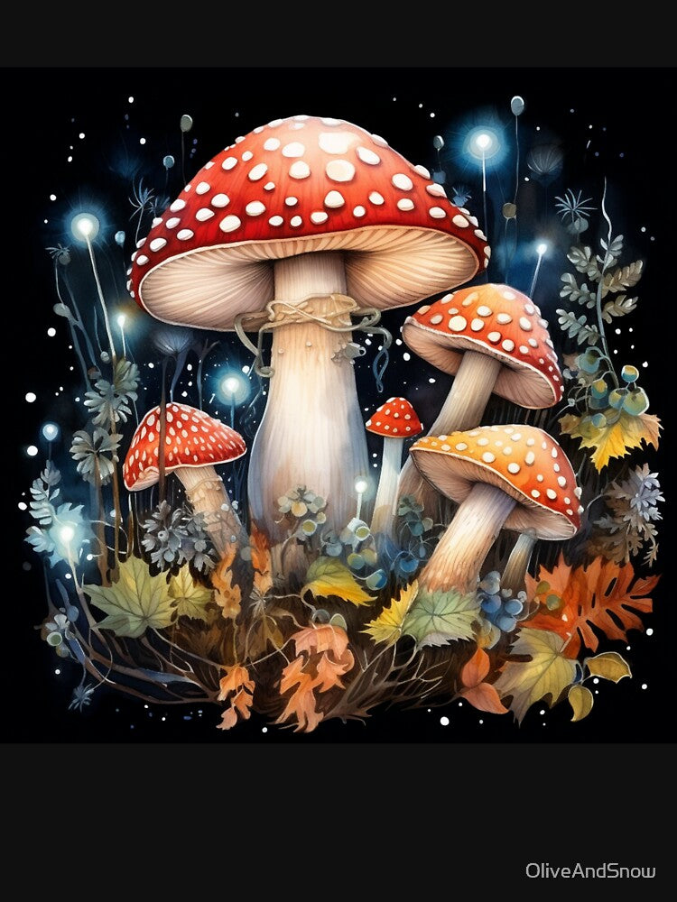 Electric Forest Red Mushroom Fairycore Enchanted Mushroom Forest Shroom Psychedelic Mushroom by OliveAndSnow