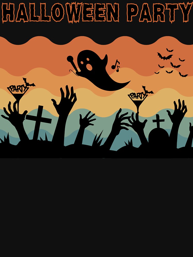 Retro Halloween Vintage.Halloween Party.Spooky cemetery. by JAGA-ALIME
