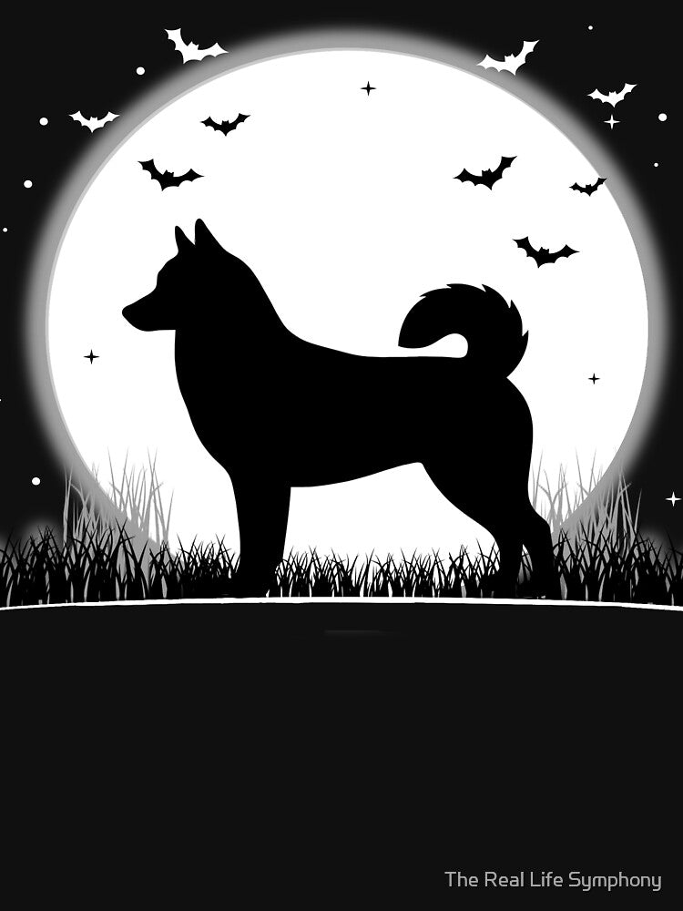 Siberian Husky Dog – Halloween Moon Silhouette by The Real Life Symphony