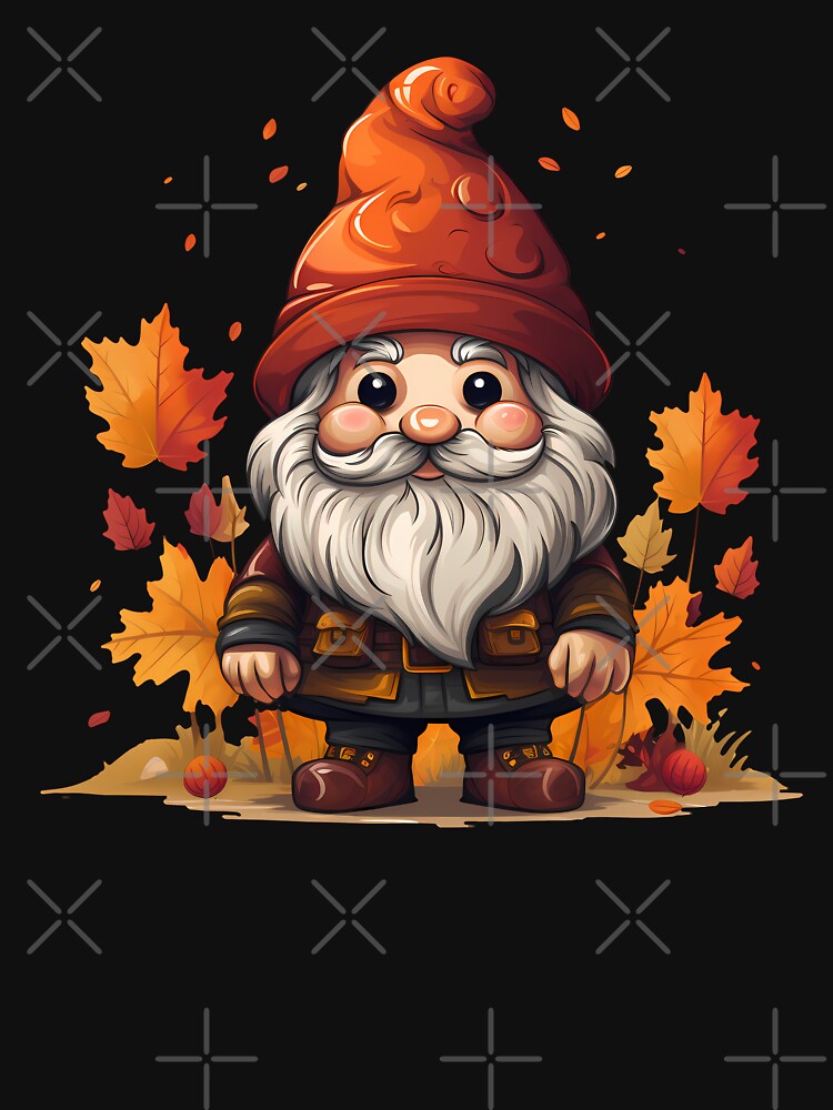 Cute Fall Gnome Autumn Leaves Orange Beanie by NearlyNow