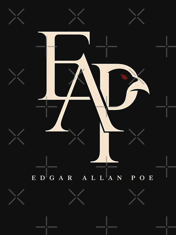 Edgar Allan Poe EAP Monogram Minimalist Raven Art by Fenay Designs