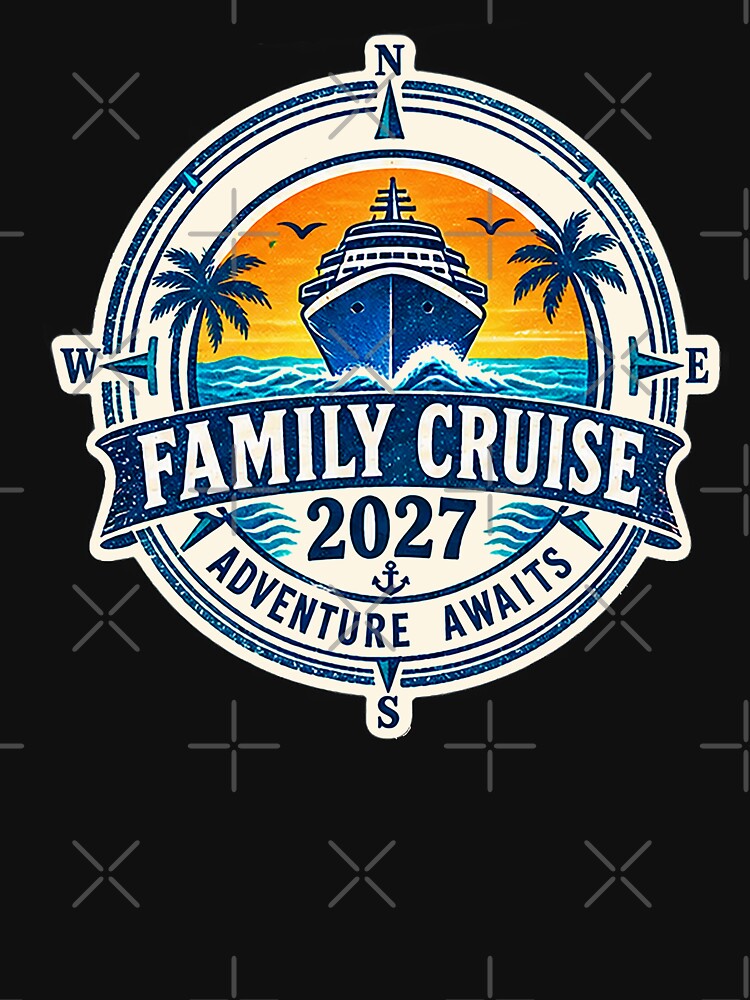 TRAVEL COLLECTION - FAMILY CRUISE - PASSPORT - IMMIGRATION STAMP - HOTEL STICKER TAG • 2027 - ADVENTURE AWAITS v3 by WheelieGdArt