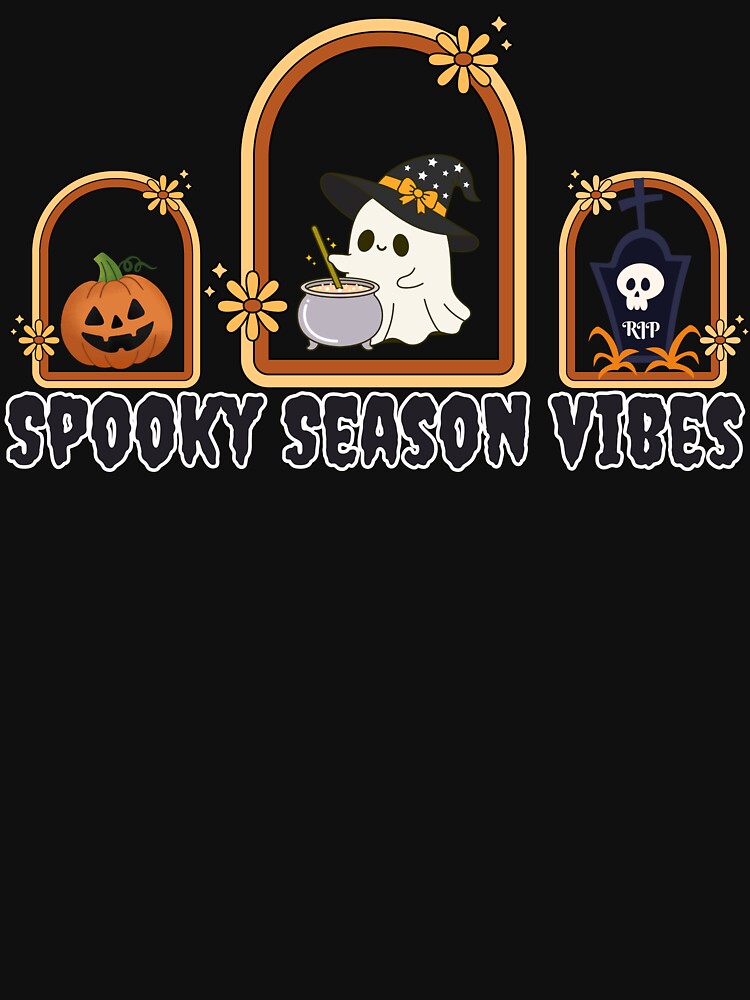 Spooky Season Vibes Halloween T-Shirt by CottonCandyPrints