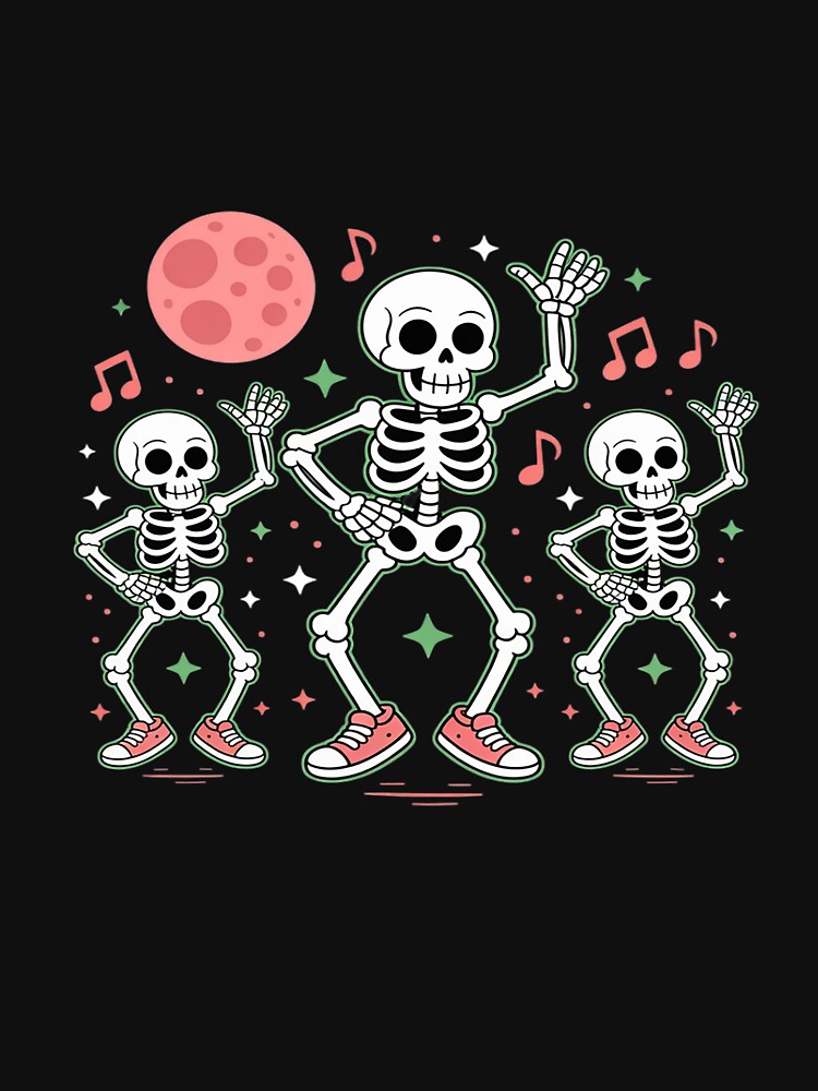 Halloween Dancing Skeletons Funny Halloween Spooky Skeleton by trinfhri