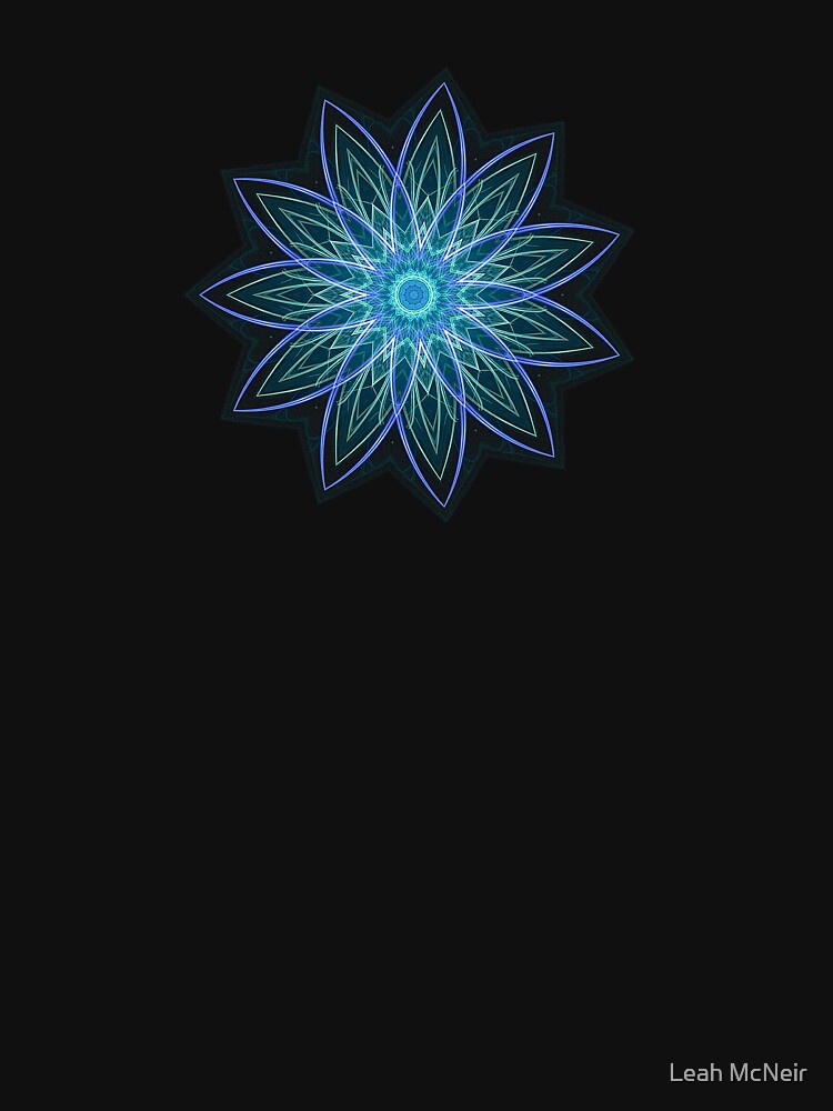 Fractal Flower - Blue by Leah McNeir