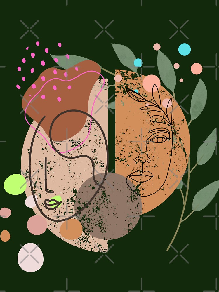 Boho Style Two Woman Face by ARTCLAYSTO