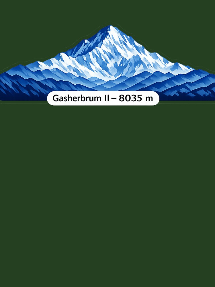 Gasherbrum II 8035 m – Minimalist Himalayan Mountain Sticker by Gabe1983