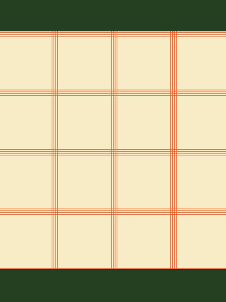 Scandinavian Farmhouse Ticking Plaid in Cream + Orange by YesterdayColl