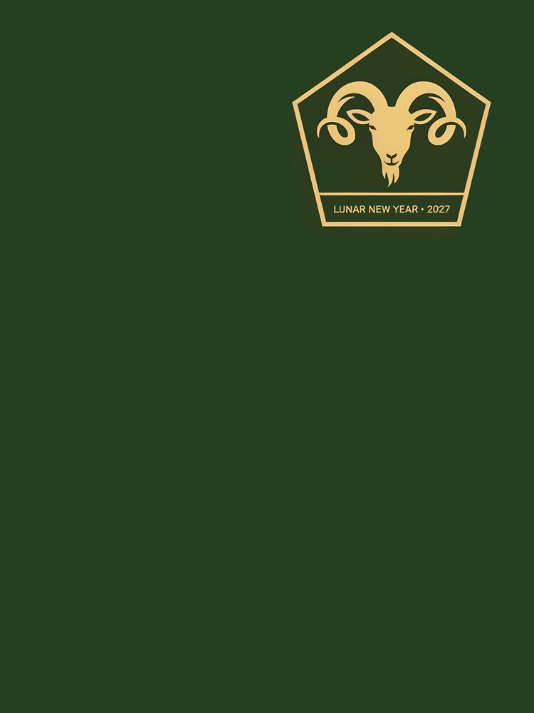 Year of the Goat Lunar New Year 2027 Gold Ram Emblem Vector by Shutter-Dragon
