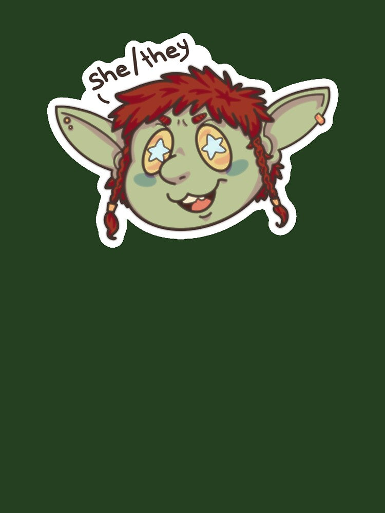 She/They Pronoun Goblin by gobbodrawz