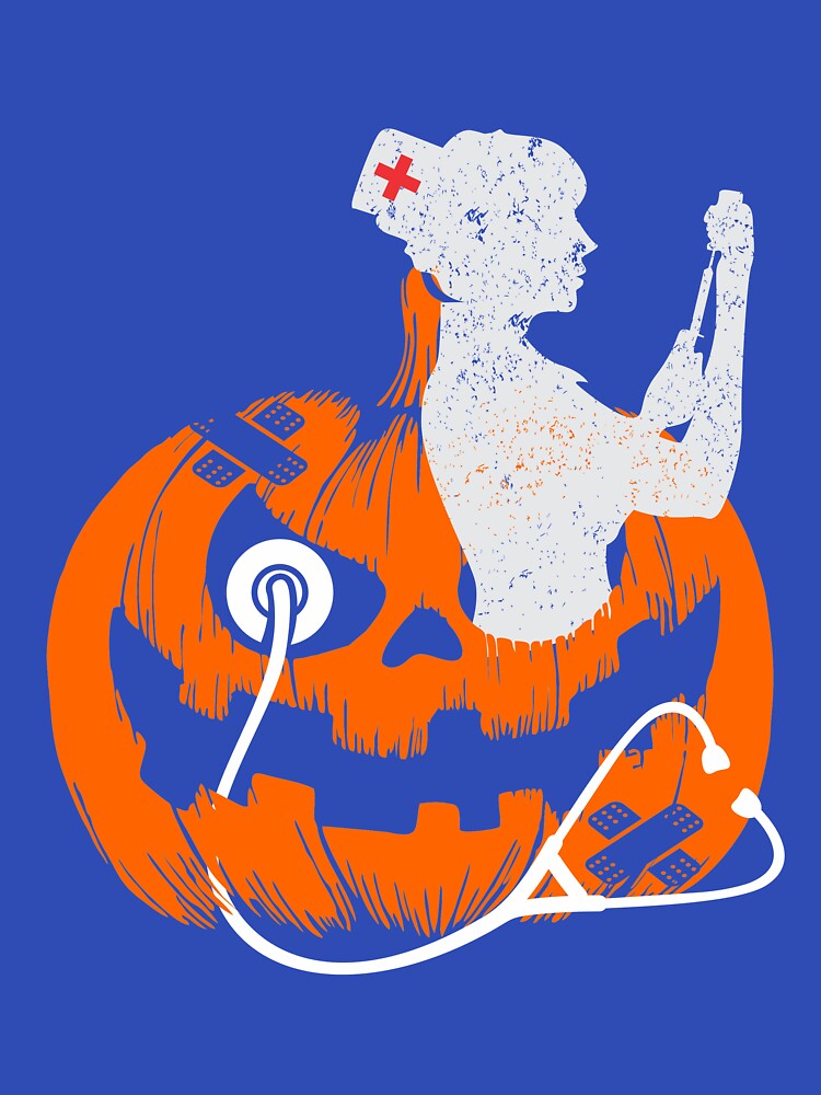 Nurse Pumpkin Halloween - Nurse Shirts for Women by kenart135