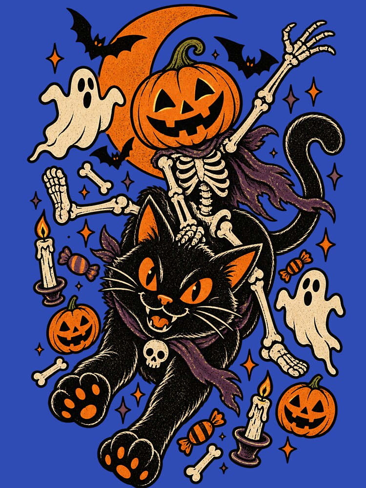 Halloween Black Cat Rider by Gabriela Mihai