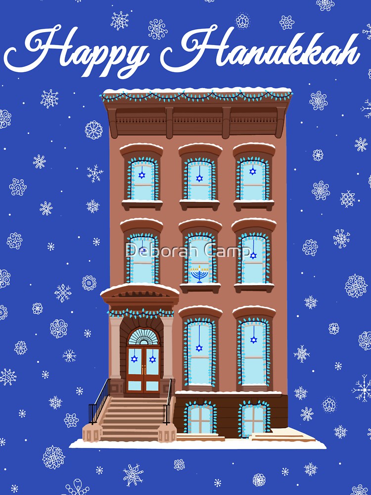 Happy Hanukkah Brooklyn Brownstone by Deborah Camp