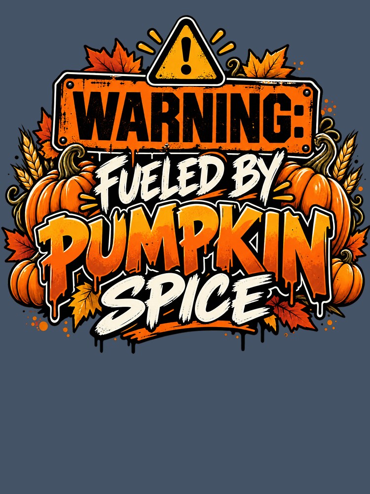 Warning Fueled by Pumpkin Spice Funny Fall Design by T-shirtLegendUS