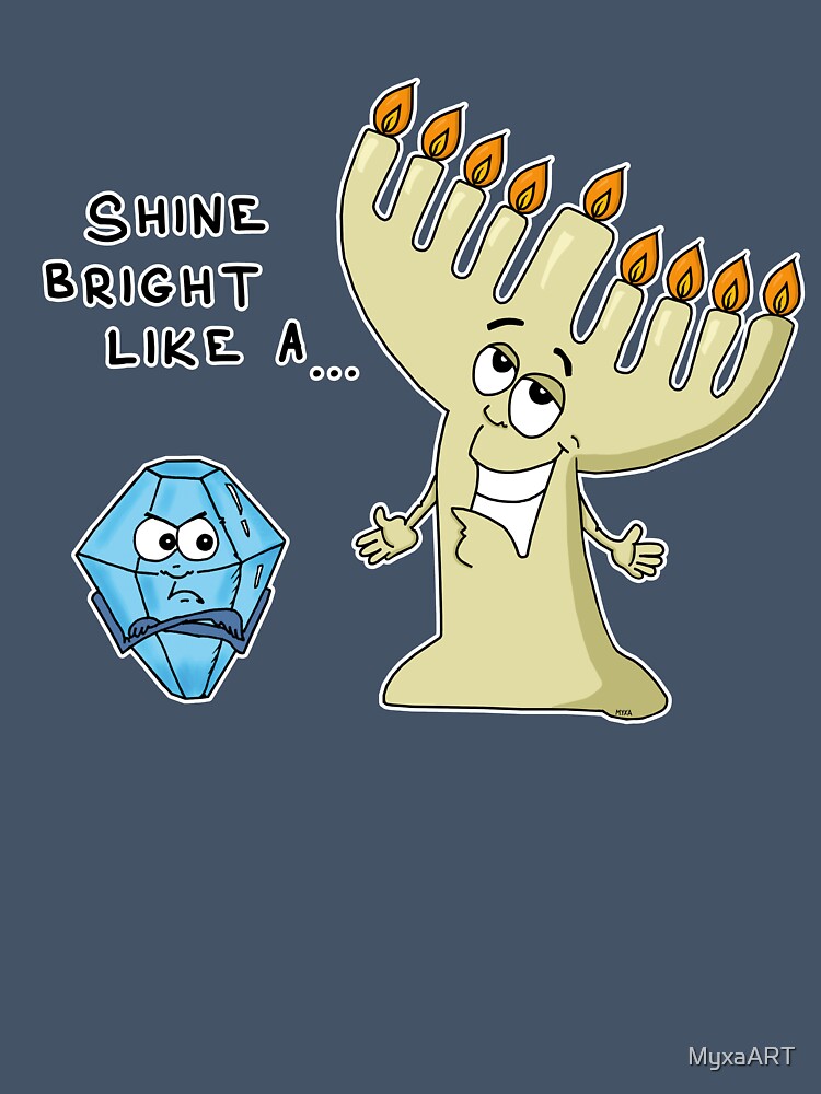 Funny Hanukkah Menorah Diamond Sticker | Shine Bright Pun Art by MyxaART