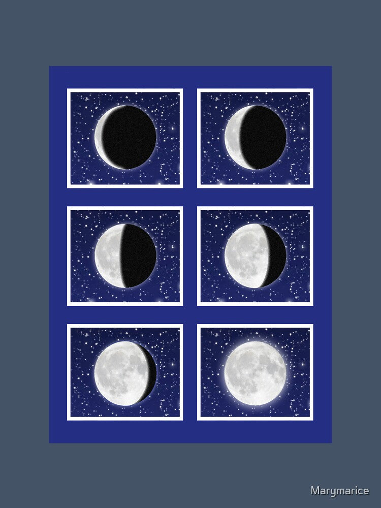 Chart of Phases of the Moon with Stars by Marymarice