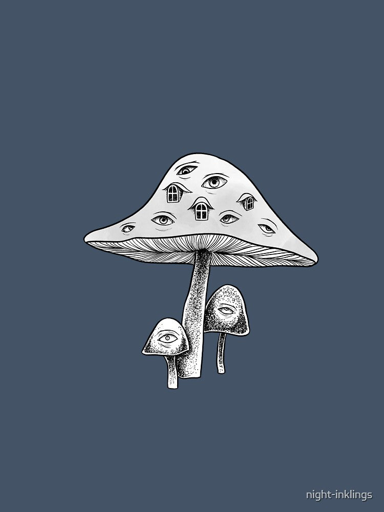 Mushroom House by night-inklings