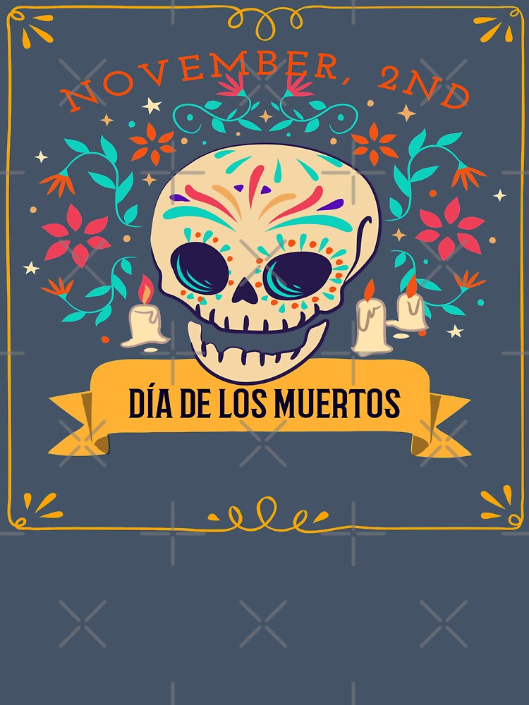 Dia De Los Muertos Cempasuchil Flowers Day of The Dead Skull by LMcDs