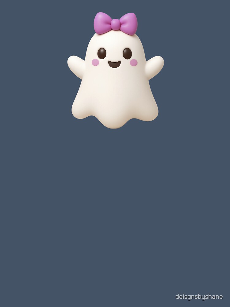 Happy Little Ghost With Purple Bow by deisgnsbyshane