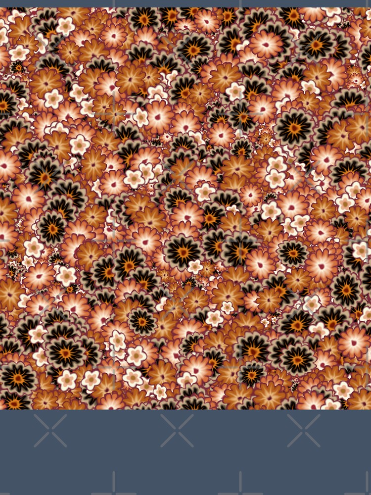 Autumn Color Floral Wallpaper Pattern in Brown, Rust, Cream, and Black by SeaChangeDesign