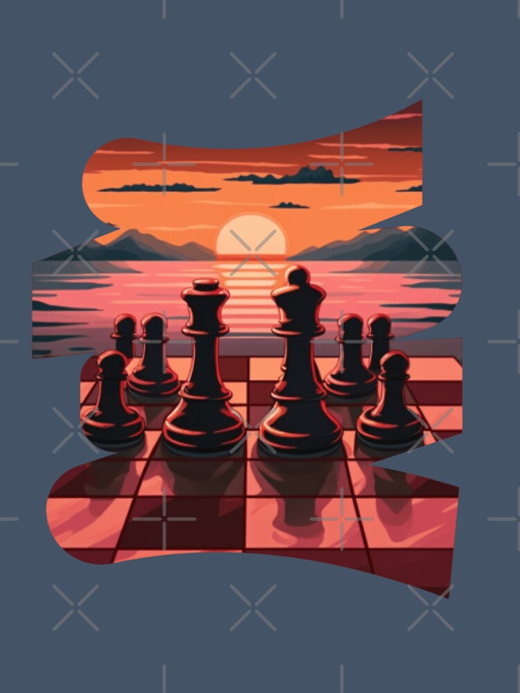 chess retro sunset, chess club, chess game, chess, chess lover, retro sunset, by KesDesigns ⭐⭐⭐⭐⭐
