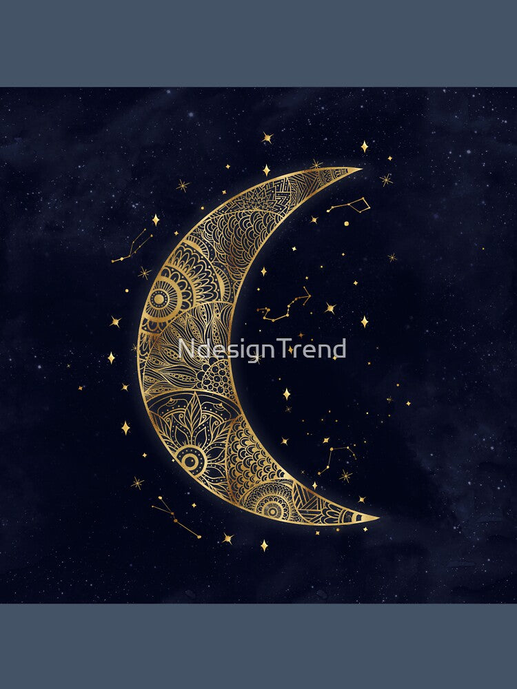 Celestial Gold Moon Aesthetic by NdesignTrend