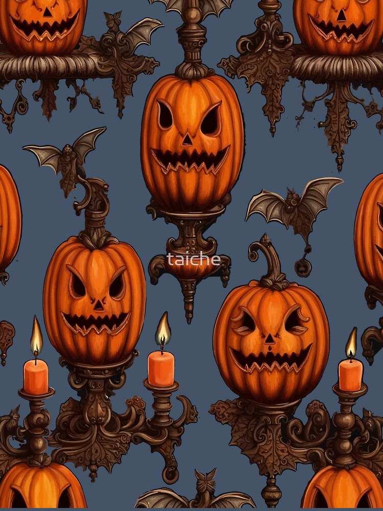 Jack O Lanterns, Flying Bats And Gothic Candle Sconce Cut Out by taiche