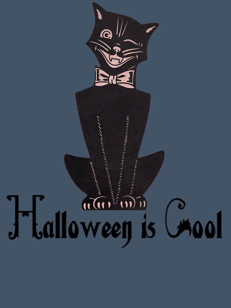 Halloween is Cool Black Cat Vintage Tshirt by Captain Jack's Pirate Hats