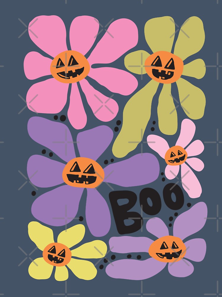 Boho Halloween Floral Pattern Boo by GlitterCritterD