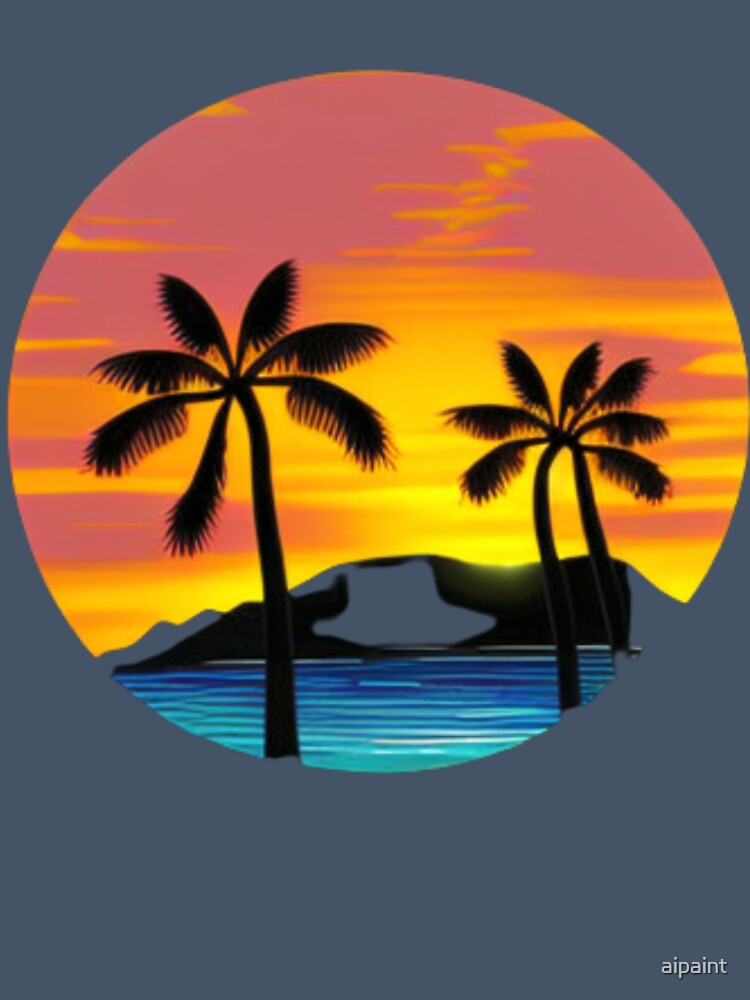 retro sunset t-shirt by aipaint