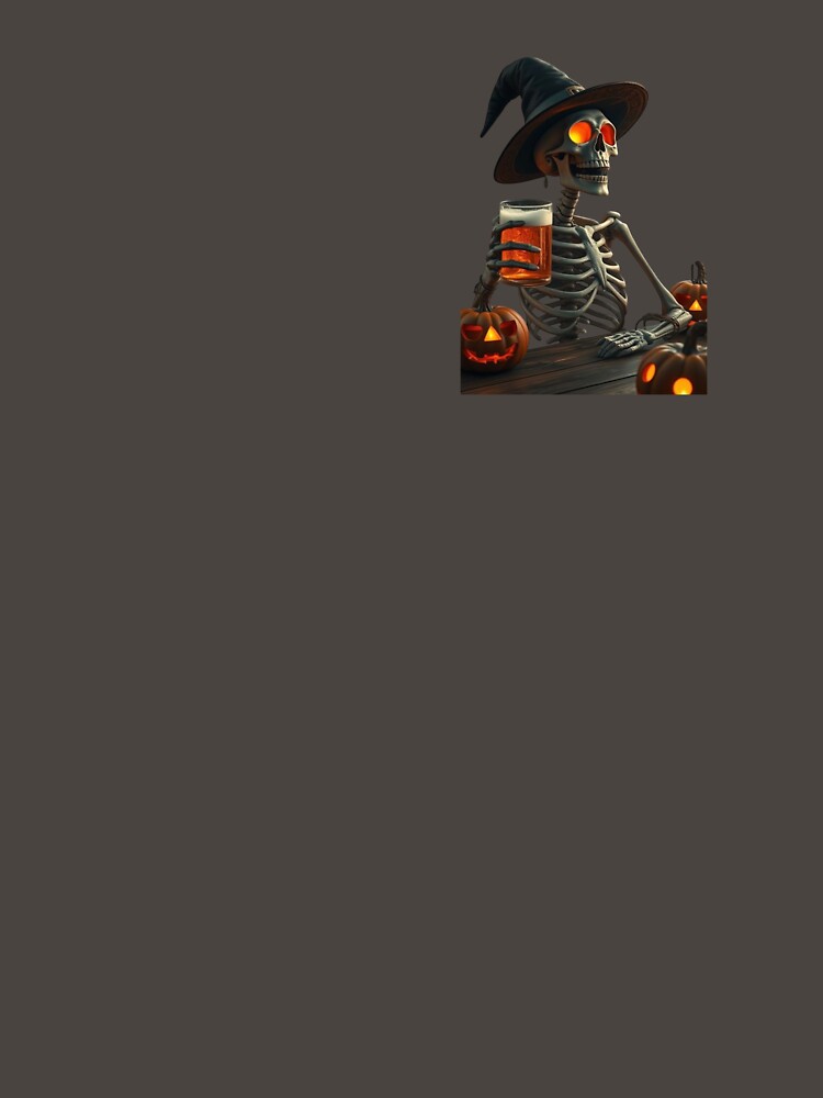 Realistic Funny Scary Halloween Skeleton – Creepy Pumpkin Party Art by PixelVibe782