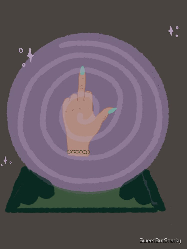 Crystal Ball Middle Finger by SweetButSnarky