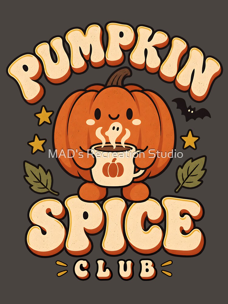 Pumpkin Spice Club, Kawaii Pumpkin Coffee by  MAD's Recreation Studio