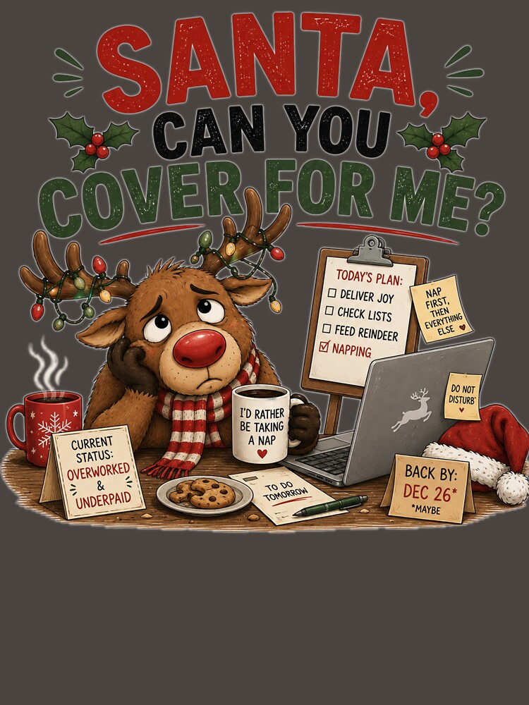 Santa, Can You Cover for Me? | Funny Tired Reindeer Christmas by MotylekAnia