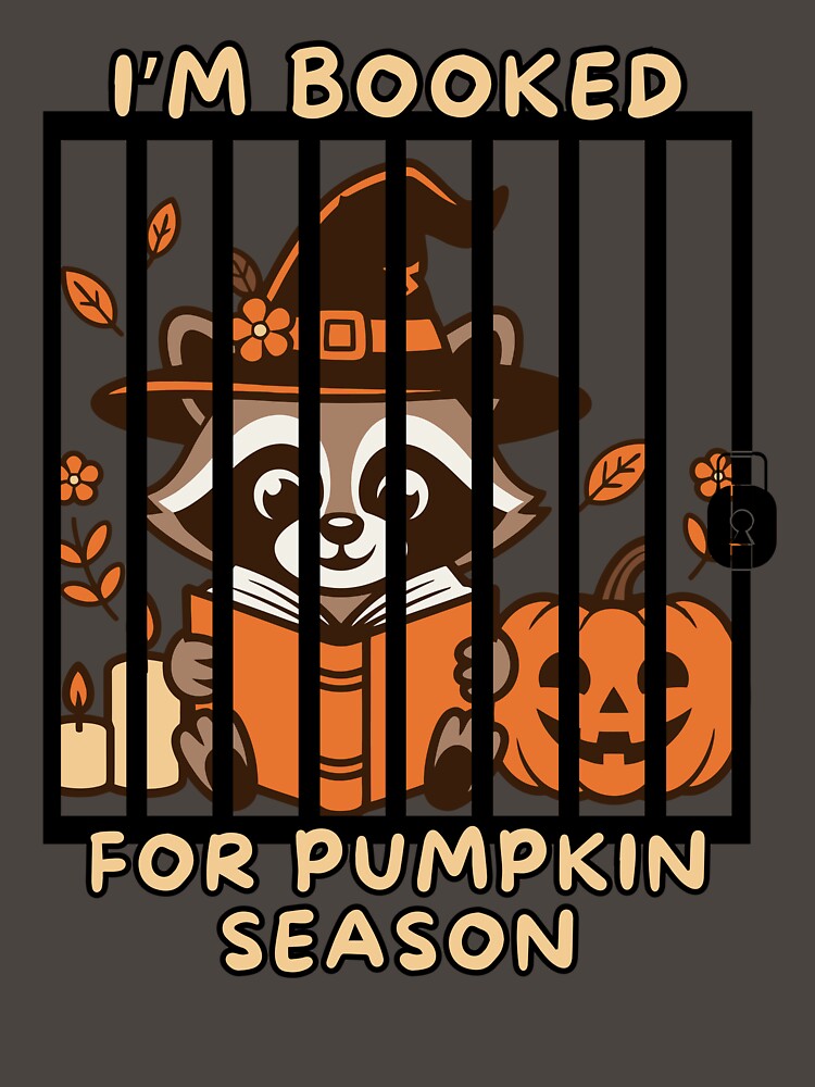 Booked For Pumpkin Season, Book Lover, Cute Raccoon Reading Books, Bookish by Forevermore