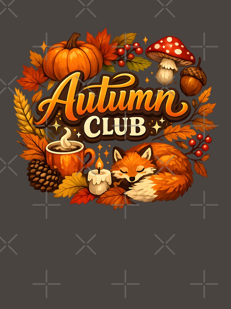 Autumn Club – Cozy Fox, Pumpkin & Fall Leaves by blankTeeShirt