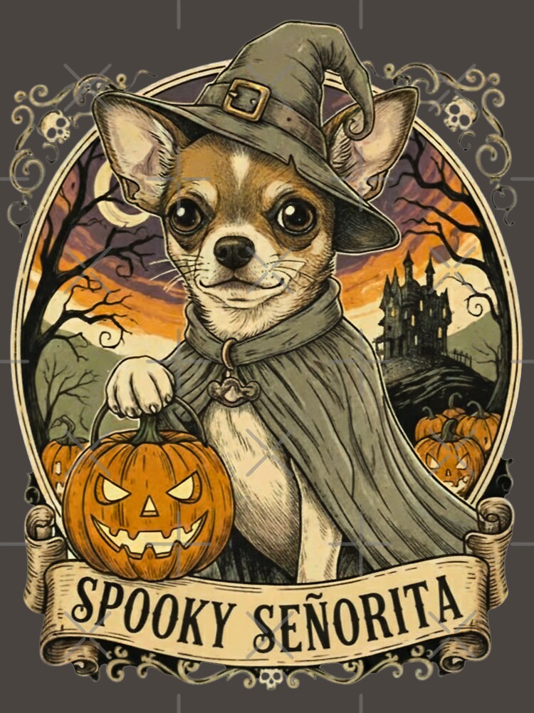 Spooky Señorita -Chihuahua- Dog Halloween Design by Too Kool Designing