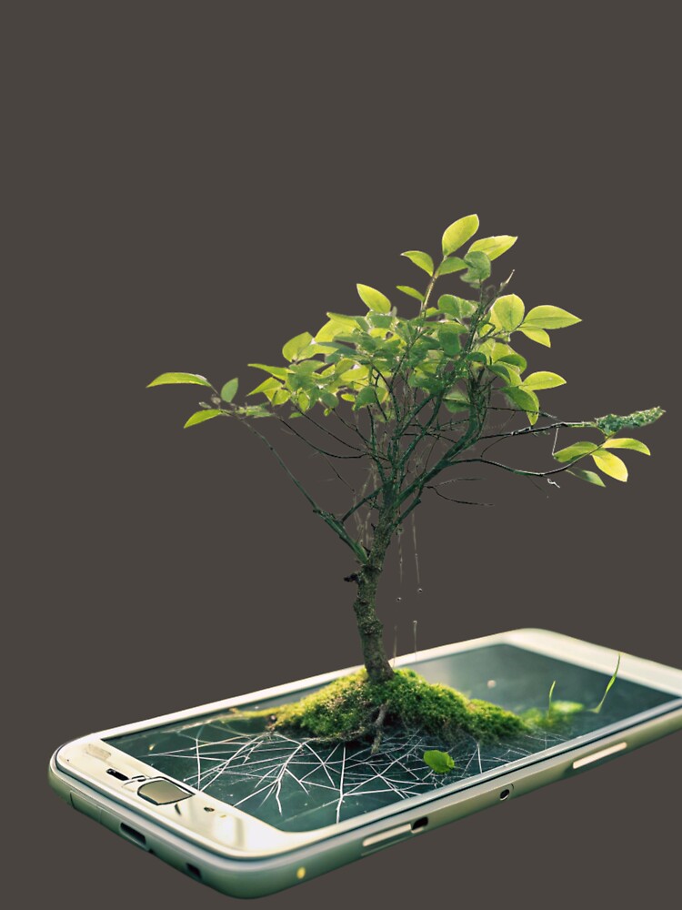 "Nature vs. Technology" Surreal Graphic Tee by Hasanify
