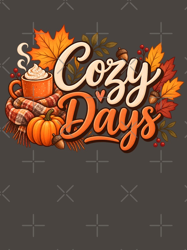 Cozy Days – Autumn Coffee, Pumpkin & Fall Leaves by blankTeeShirt