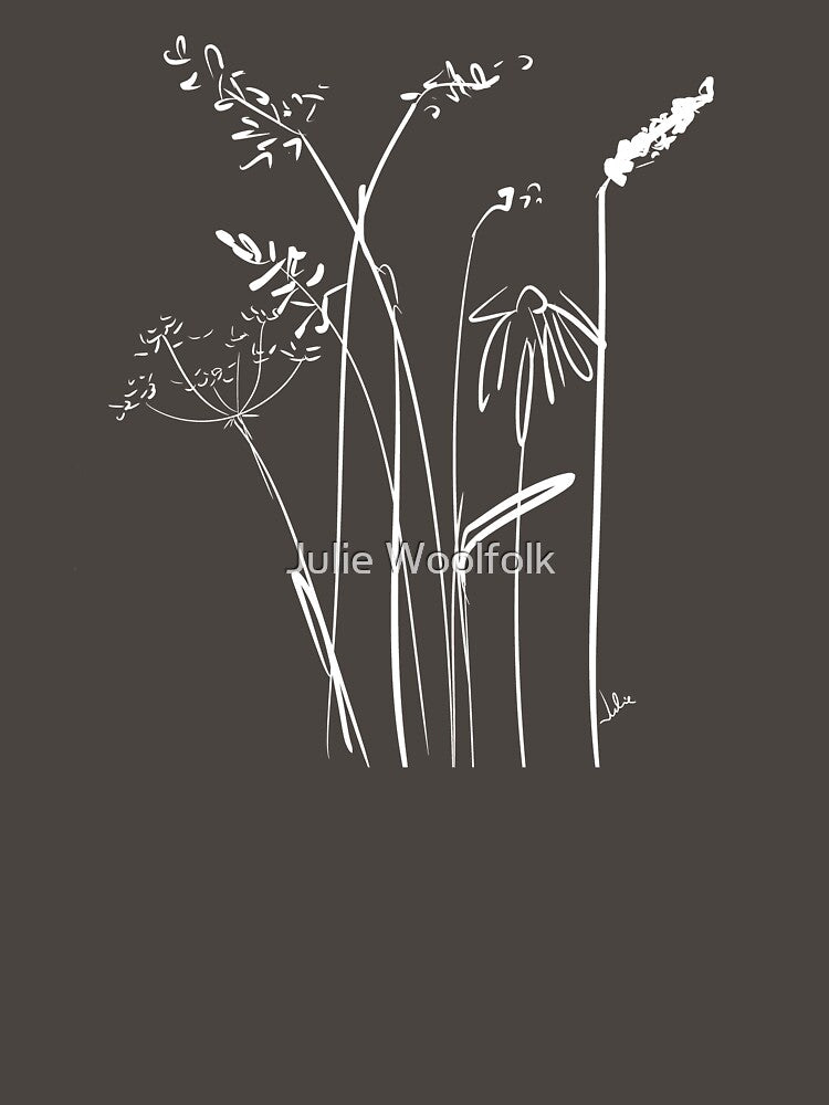 Wildflowers Sketch by Julie Woolfolk