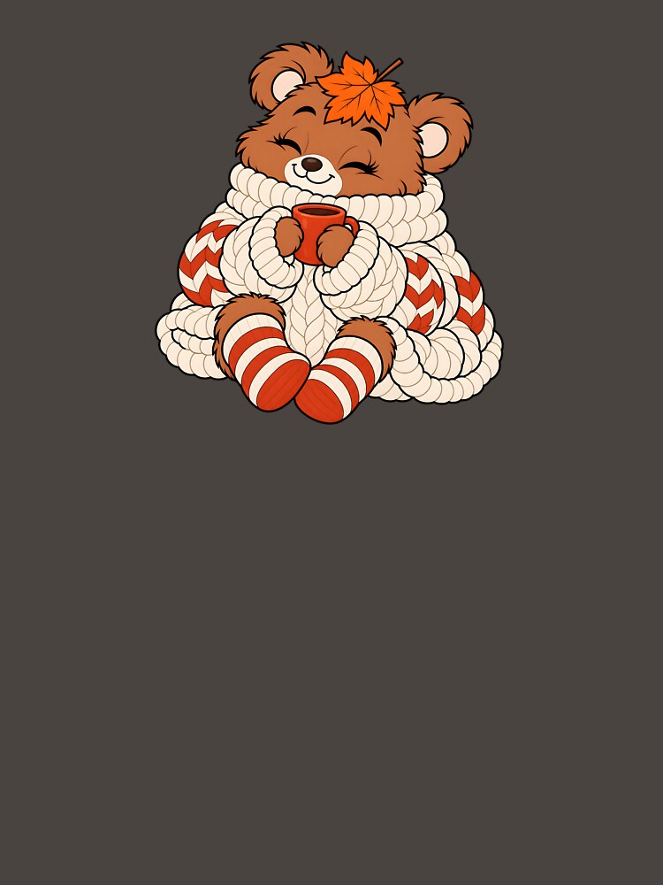 Cozy Autumn Bear with Coffee by Sed94