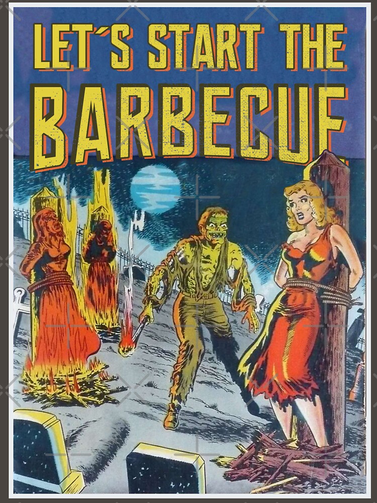 Vintage BBQ Barbecue Retro Zombie Burning Halloween Gift by TheAplus