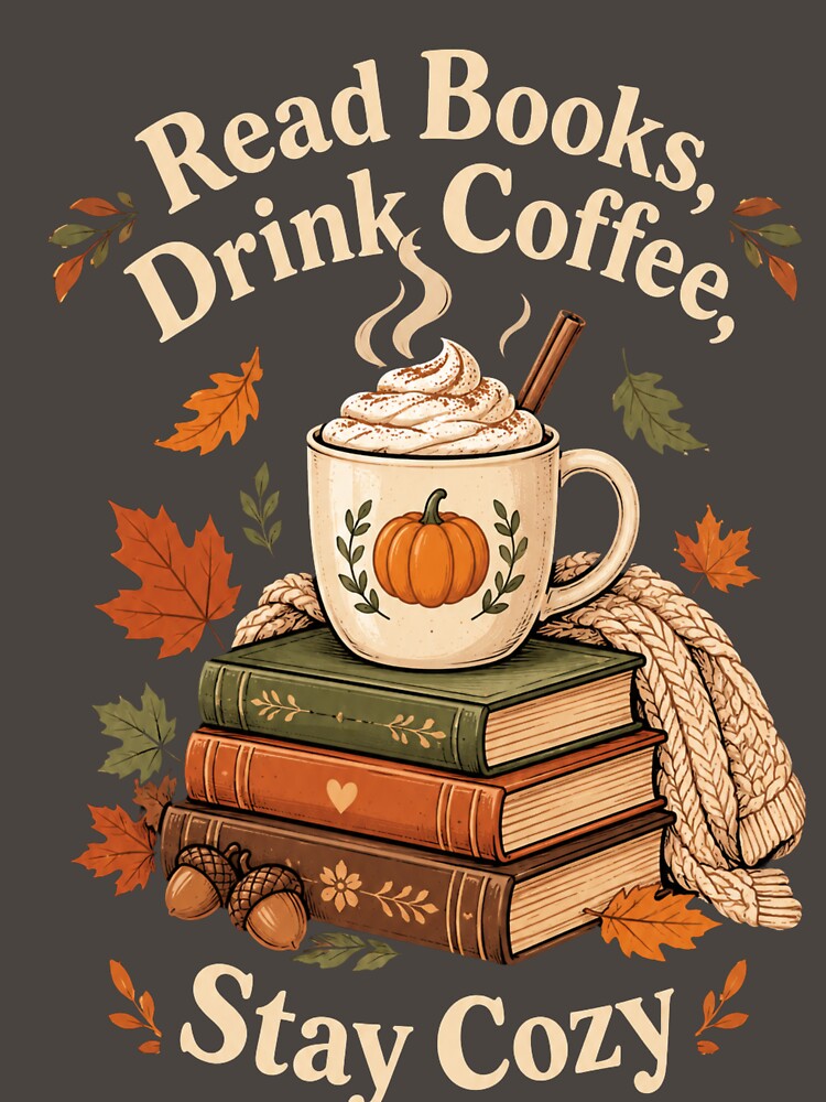 Read Books Drink Coffee Stay Cozy Autumn Pumpkin Spice Fall by eNtyshop23