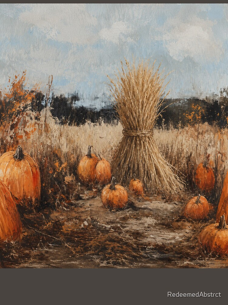 Fall Field Oil Painting by RedeemedAbstrct